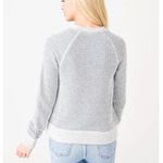 Faherty Whitewater Textured Sweatshirt Womens L Blue Herringbone Organic Comfort Photo 3