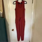 Daily Ritual Tie Waist Sleeveless stretch Jumpsuit Womens Small Red Photo 5