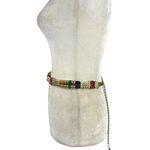 VTG Retro Belt 80s Gold Chain Tiered Wood Rainbow Multicolor Beads Gold Metal Photo 4