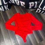 EXPRESS Bold Red Cutout Bodysuit Photo 2