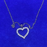 New sparkly open heart necklace silver chain beautiful Valentines Day gift Photo 0