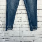 Boom Boom Jeans Mid Rise Skinny Ankle Women’s 11 Blue Embroidered Hem Distressed Photo 3