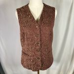 Talbots Womens Vest Size 8 Brown Gold Floral Tapestry Career Party Vintage Photo 12