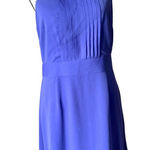 Banana Republic Halter Purple Pleated Front Sleeveless Fit & Flare Dress Size 8 Photo 0