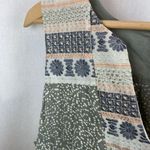 Anthropologie  Tiny Gray & Tan Print Sleeveless Farmhouse Cottagecore Boho Top L Photo 2