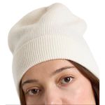 Brodie 100% cashmere ivory ribbed beanie hat White Size M Photo 1