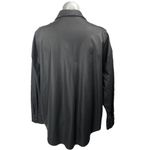 Culture Cassandra Black Faux Vegan Leather Long Sleeve Button Down Shirt Top M Size M Photo 1