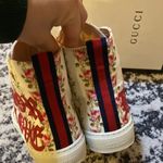 Gucci Women's Major Blind For Love Rose Print Satin High Top Sneakers Size 36 Photo 3