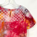 J.Crew Size 6 Top Handmade Tie Dye Embroidered Linen Pink Preppy Boho 1092 Photo 9