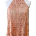 Anthropologie  Vickie Pink Metallic Halter Top NEW Size XL Photo 0