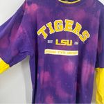 LSU Tigers Custom Bleach Splatter Long Sleeve Shirt Size XL Sports Gameday Purple Photo 2