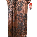 NEW LaBelle Fashions Silk Beaded Tiered Formal Dress Copper‎ Gray Floral Size 20 Brown Photo 0