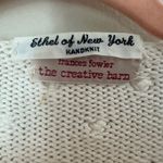 Vintage Hand Knit French Girl Preppy Coastal Short Sleeve Sweater With Pom Poms White Photo 10