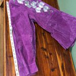 Bob Mackie Vintage Leather Jacket • embroidered purple Iris Photo 10