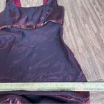 Dave and Johnny VTG 90s  Burgundy metallic square neck bow maxi‎ dress gown 11 12 Photo 8