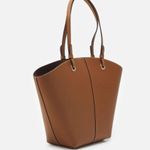 Michael Kors MICHAEL Luggage Brown Leather IZZY FAN TOTE SET Handbag Purse Tote Bag Photo 2