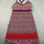 Athleta  Printed Racerback Shorebreak Swim Dress Large Grenadine Bombay Workout Photo 0