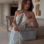 ZARA  dress gown fitted maxi bodycon Gray Halter formal evening wedding  Photo 0