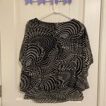 Studio Works EUC Studio‎ Works women’s black tan sheer patterned loose fit blouse top medium Photo 6