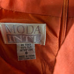Vintage 90s Coral Silk Sleeveless Mod Mock Neck Mini Dress Size 8 Moda Int’l Orange Photo 5