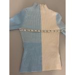 & Other Stories & Other Stories Blue Cream Colorblock Ribbed Turtleneck Mock Neck Sweater XS Photo 4