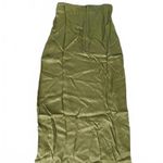 Topshop Ruched Front Vent Satin Maxi Skirt Sarong Skirt NWT Green Size 2 Photo 6