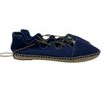 Tory Burch Sonoma Gillie Espadrille Navy Blue Canvas Lace Up Flats Size US 7 Photo 2