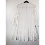 Faherty Dress White Mini Gauze Kasey V Neck Tiered Flared Coastal Cowgirl Medium Photo 5
