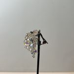 Vintage Laguna clip on earrings faceted clear aurora borealis cascading crystals Photo 5