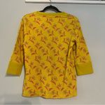 Sundance Sausalito 3/4 Sleeve Thermal Waffle Gold Yellow Pink Floral Size PL Photo 8