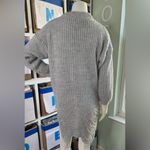 Women's Distressed Loose Relaxed Knit Chunky Oversized Frayed Sweater Tunic Purple Size M Photo 9