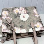 Nine West Beige Floral Tote with Pink and White Accents Photo 10