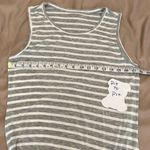 NY&Co size medium grey & white striped sleeveless asymmetrical maxi dress EUC Gray Photo 7