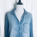 BP  Distressed Denim Ombré Wash Button Up Shirt Women’s Size Small Photo 3