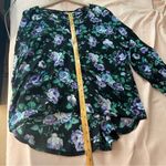 Belle Sky  Chiffon Floral Print Strappy V-Neck Long Sleeve‎ Faux Wrap Blouse L Photo 13