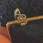 Stunning Vintage Black Glass Beaded Evening Bag Gold Chain, Hong Kong Photo 3