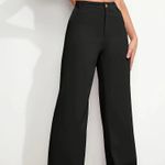 Talbots  Greenwich Wide Leg Trouser Dress Pants Women’s 12 Black Stretch Career Photo 7