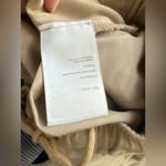 OAK & FORT Elastic Waist High Waisted Wide Leg Crop Pant Tan Photo 5