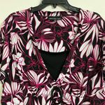 Briggs New York Women's Plus Size 2X Black White/Pink Floral Print Blouse Photo 5