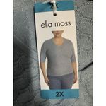 Ella Moss  Women's Elbow Sleeve Shirt/Sweater Lightweight, 2X, Light Blue New Photo 6