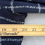 EXPRESS  Portofino Shirt Slim Fit Womens Large‎ Blue Check Ruffle Collar Business Photo 5