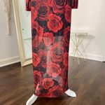 Almost Famous Early 2000's Romantic Goth Red Black Mesh Maxi Dress Plus Size 2X Photo 3