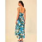 Farm Rio Women's Anthurium Garden Blue Cross Over Maxi Dress - L NWT Photo 14