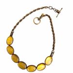 Monet  Yellow Cabochon Toggle Necklace Photo 1