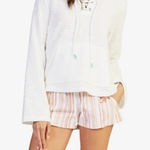 Roxy NEW  Pearling Oversized Hoodie Snow White Photo 0