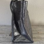 Furla Metallic Silver Leather Tote Bag EUC Photo 3