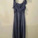 ASTR the Label BRYNA RUFFLE STRAP SATIN MAXI DRESS SZ XS slate blue Photo 6