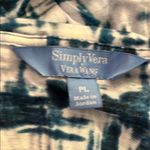 Simply Vera Vera Wang Blue and White Fitted Cap Sleeve Tee Size undefined Photo 3