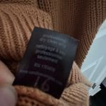 Caroline Constas Cable Knit Wool Sweater Dress Camel Tan Mock Neck Medium Cozy Photo 11