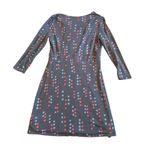 Boden Gathered Band Jersey Stretch Dress Grey Fun Print V Photo 5